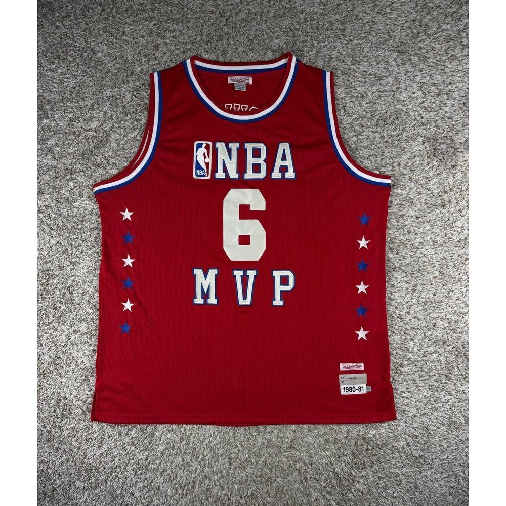 Mitchell & Ness Julius Erving #6 1980-81 NBA MVP Hardwood Classics Jersey Sz 60